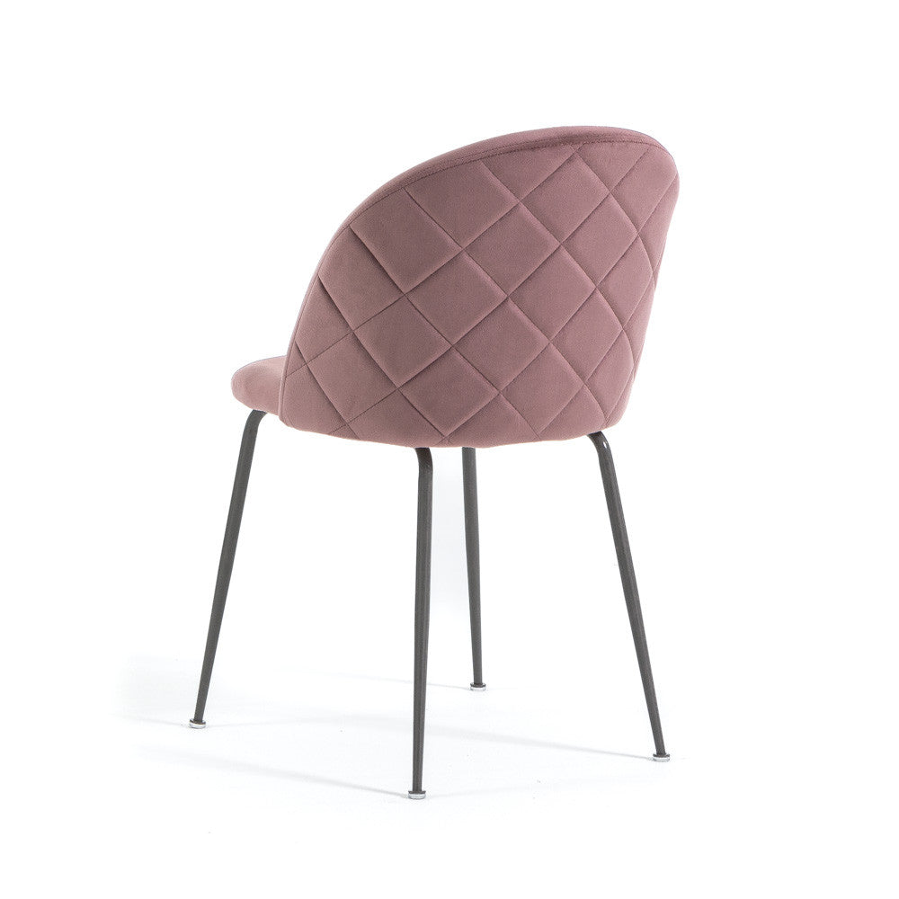 Sara – sedia in velluto con schienale trapuntato a quadri
