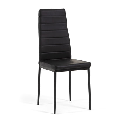 Lidia – sedia in ecopelle trapuntata con schienale alto, colore antracite