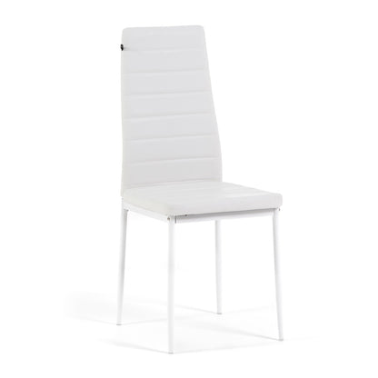 Lidia – sedia in ecopelle trapuntata con schienale alto, colore bianco