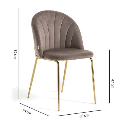 Sonia – sedia in velluto con schienale interno trapuntato