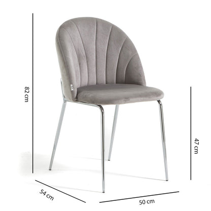 Sonia – sedia in velluto con schienale interno trapuntato