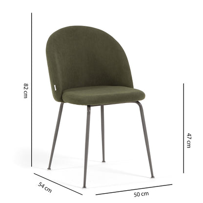 Sara – sedia in velluto a costine con gambe in metallo