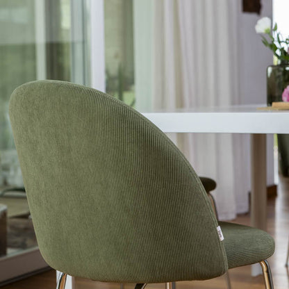 Sara – sedia in velluto a costine con gambe in metallo