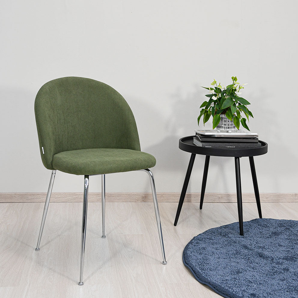 Sara – sedia in velluto a costine con gambe in metallo