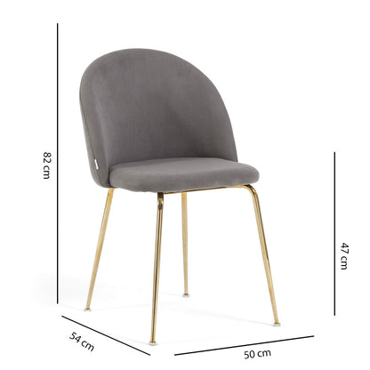Sara – sedia in velluto a costine con gambe in metallo