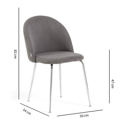 Sara – sedia in velluto a costine con gambe in metallo