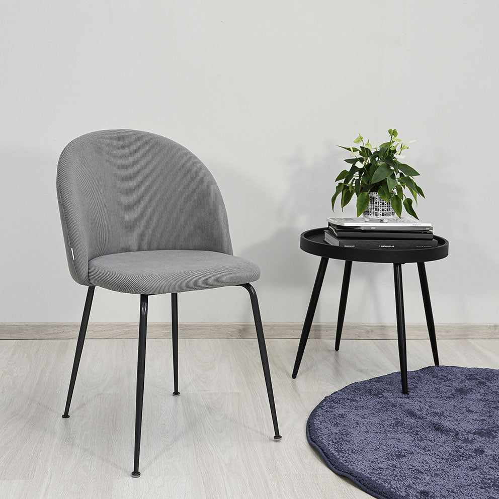 Sara – sedia in velluto a costine con gambe in metallo
