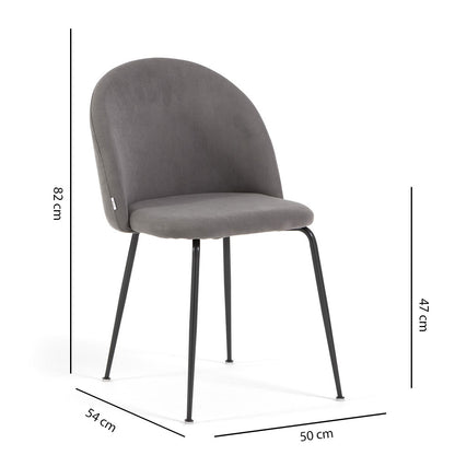 Sara – sedia in velluto a costine con gambe in metallo
