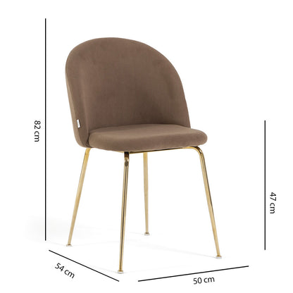 Sara – sedia in velluto a costine con gambe in metallo