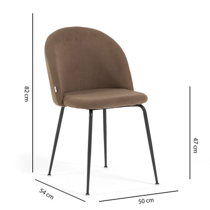Sara – sedia in velluto a costine con gambe in metallo
