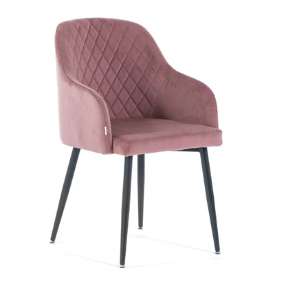 Tessa – Poltroncina avvolgente in velluto con gambe in metallo