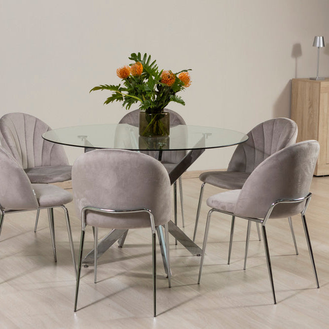 Sonia – sedia in velluto con schienale interno trapuntato