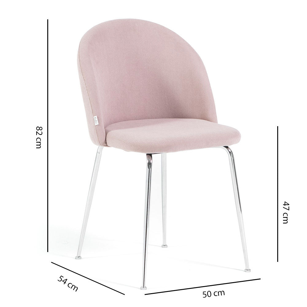 Sara – sedia in velluto a costine con gambe in metallo