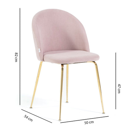 Sara – sedia in velluto a costine con gambe in metallo