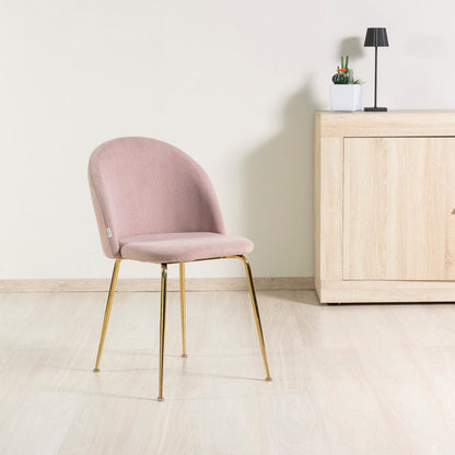 Sara – sedia in velluto a costine con gambe in metallo