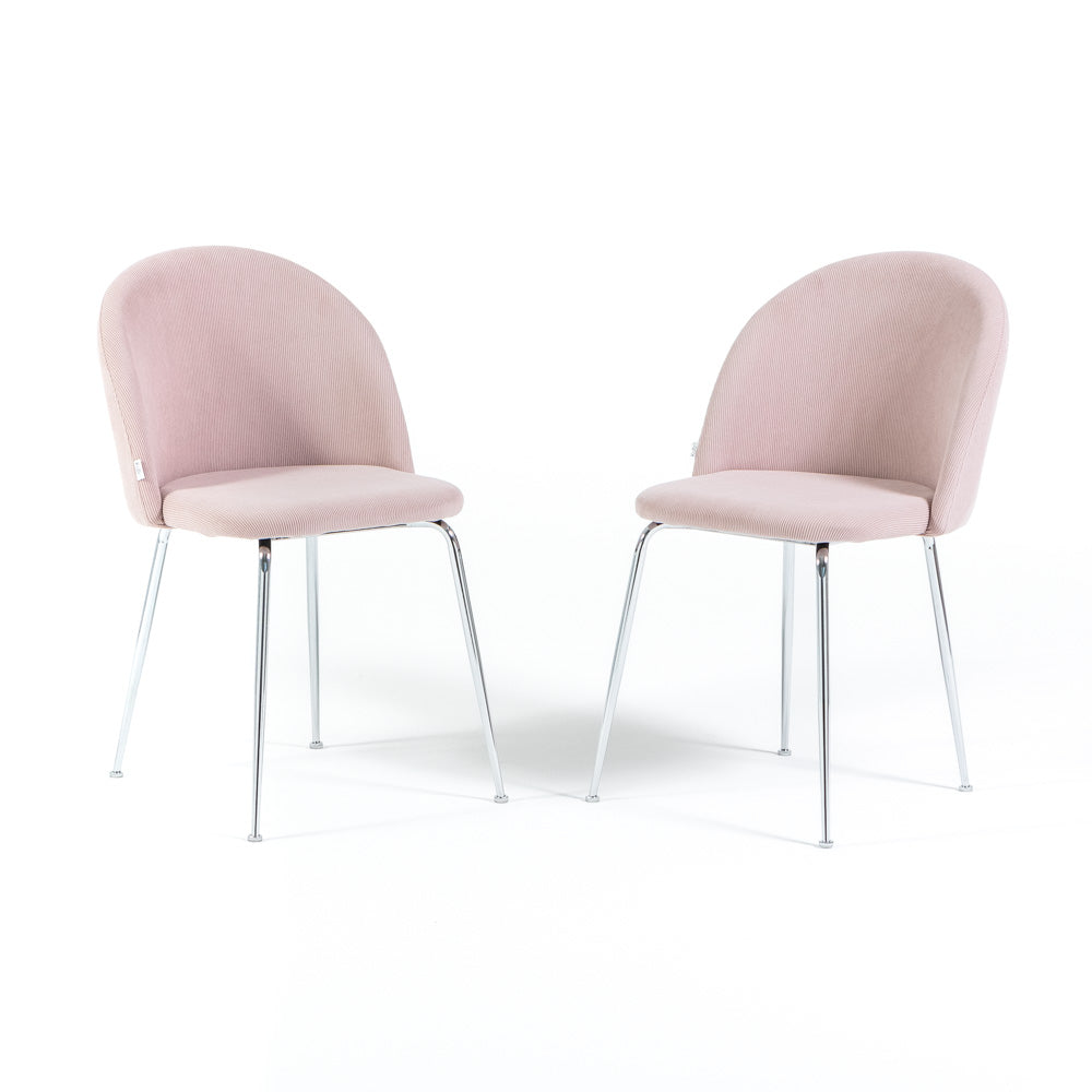Sara – sedia in velluto a costine con gambe in metallo