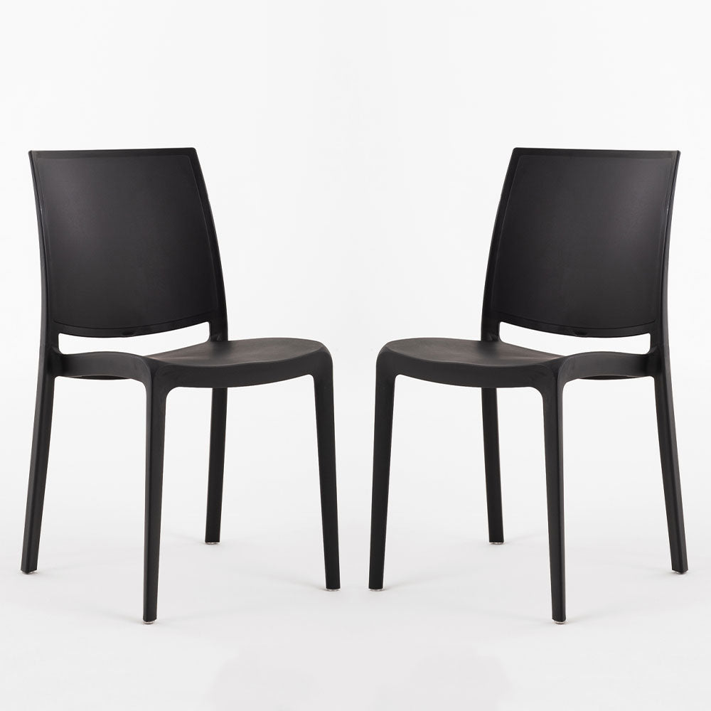 Carmen – sedia in polipropilene dal design lineare, colore antracite