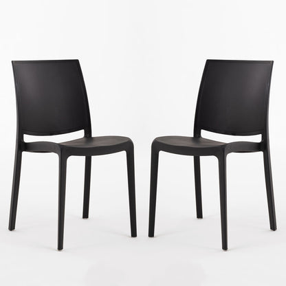 Carmen – sedia in polipropilene dal design lineare, colore antracite