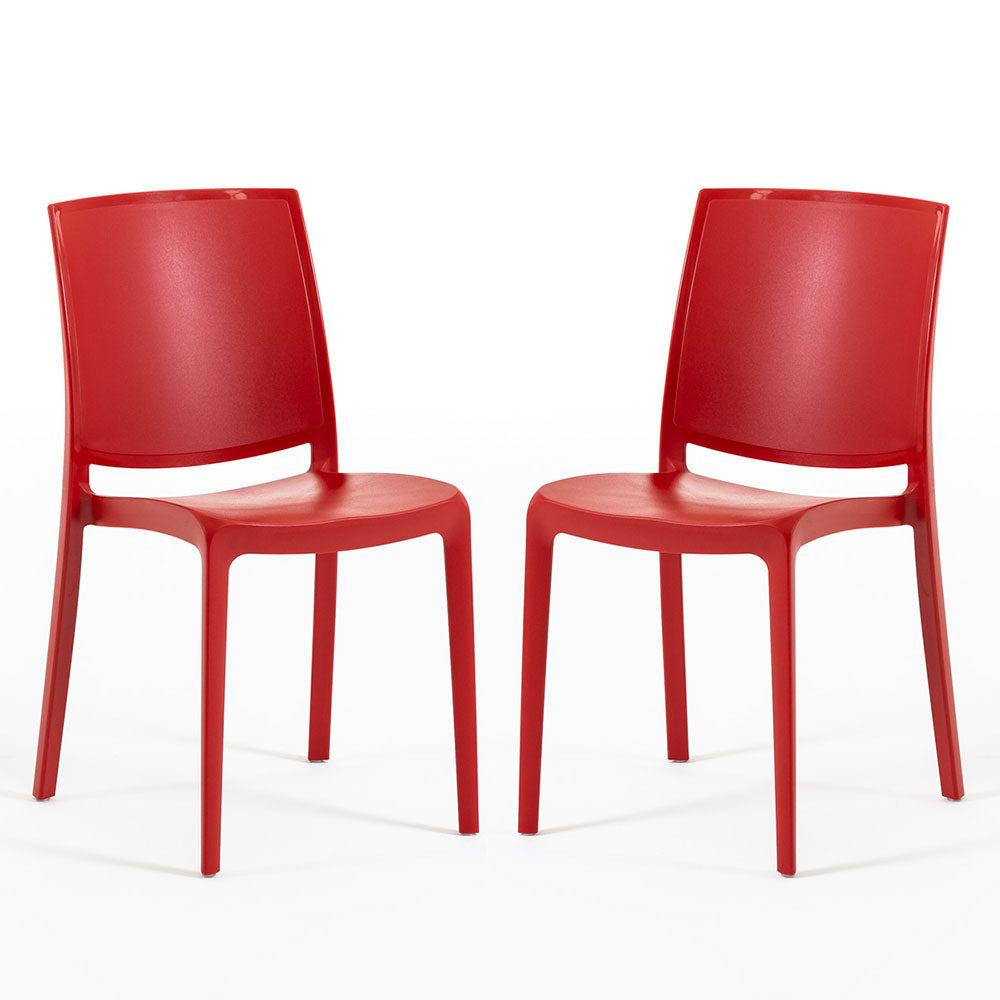 Carmen – sedia in polipropilene dal design lineare, colore rosso