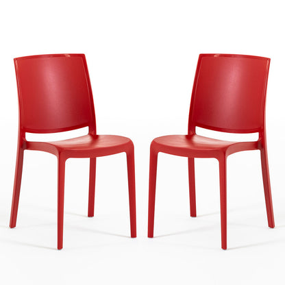 Carmen – sedia in polipropilene dal design lineare, colore rosso
