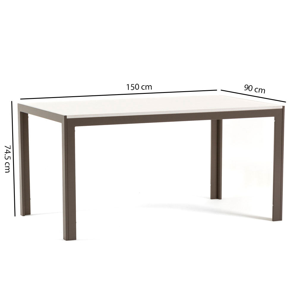 Noah – tavolo in MDF effetto legno e struttura alluminio