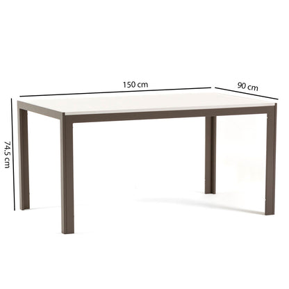 Noah – tavolo in MDF effetto legno e struttura alluminio