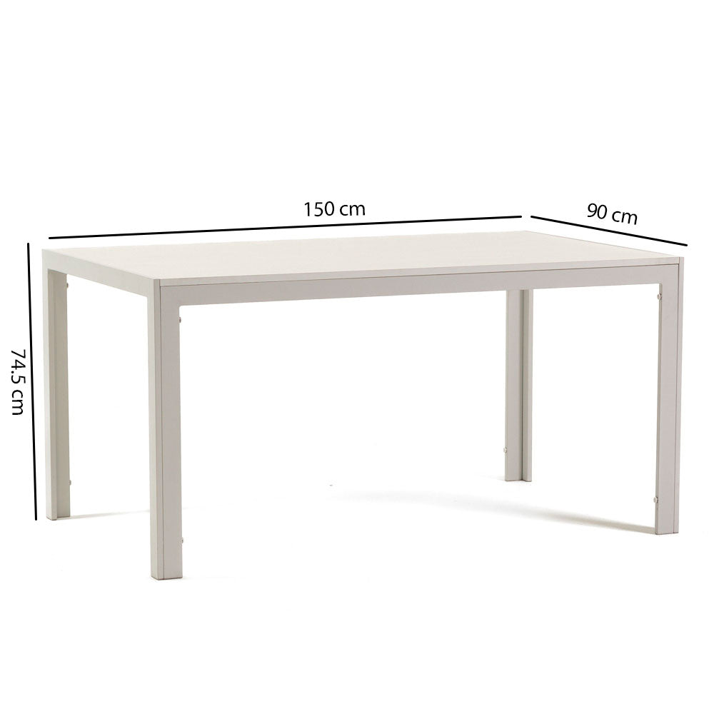 Noah – tavolo in MDF effetto legno e struttura alluminio