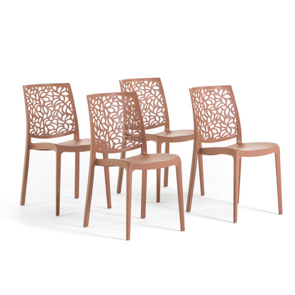 Anna – sedia in polipropilene monoblocco impilabile, colore mocha mousse