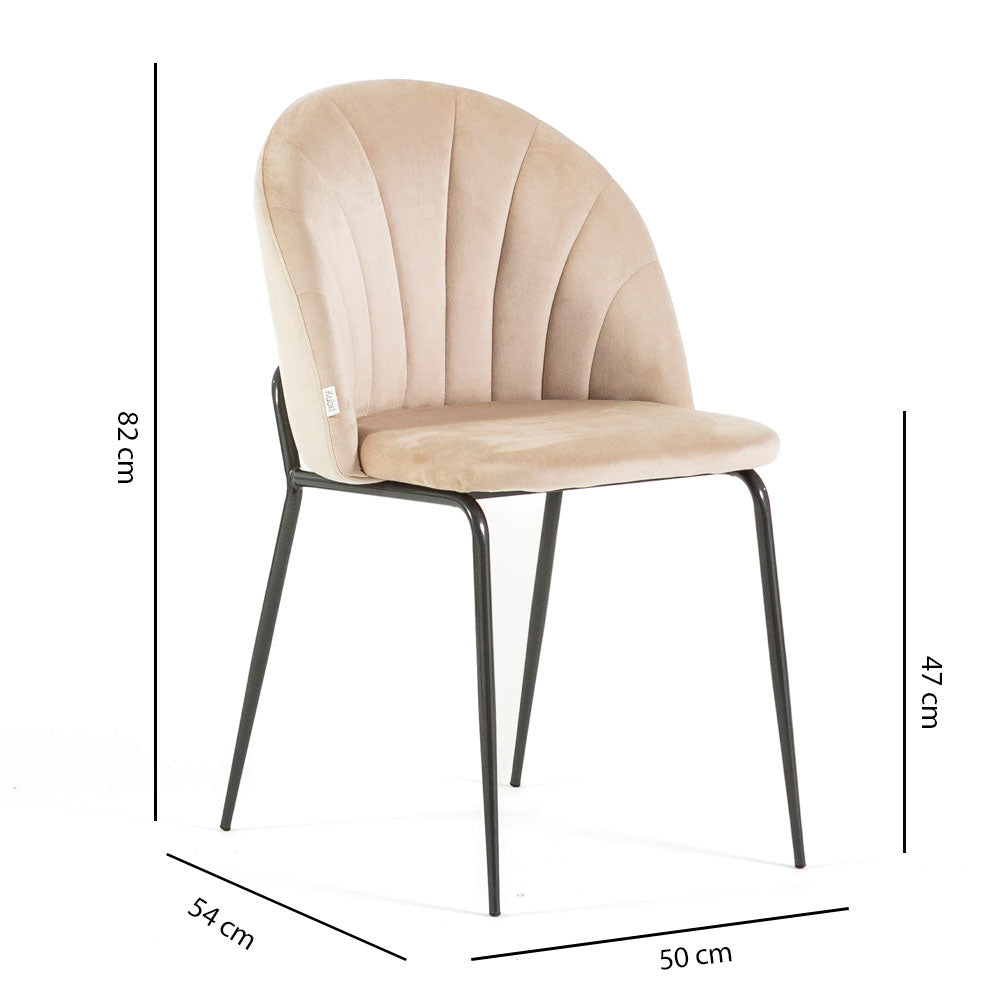 Sonia – sedia in velluto con schienale interno trapuntato