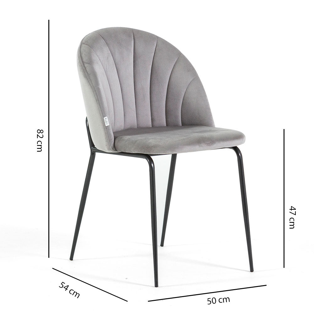 Sonia – sedia in velluto con schienale interno trapuntato