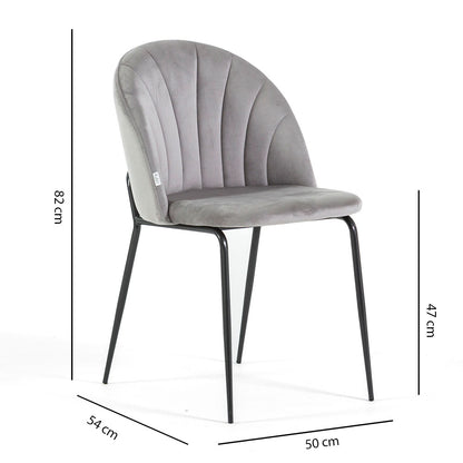 Sonia – sedia in velluto con schienale interno trapuntato