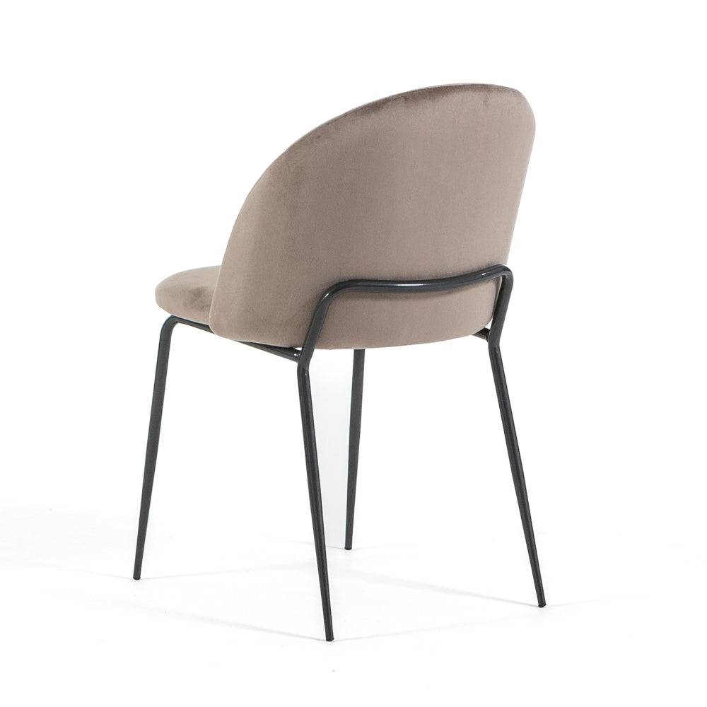 Sonia – sedia in velluto con schienale interno trapuntato