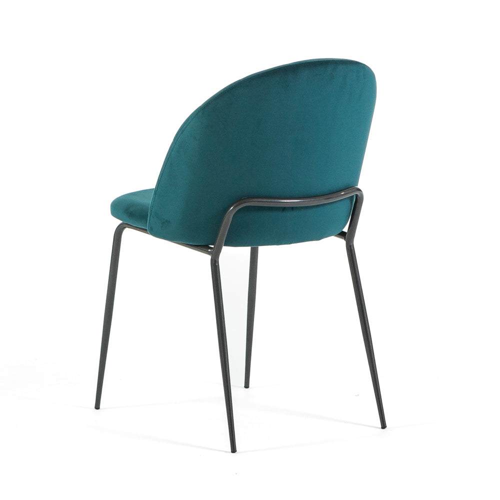 Sonia – sedia in velluto con schienale interno trapuntato