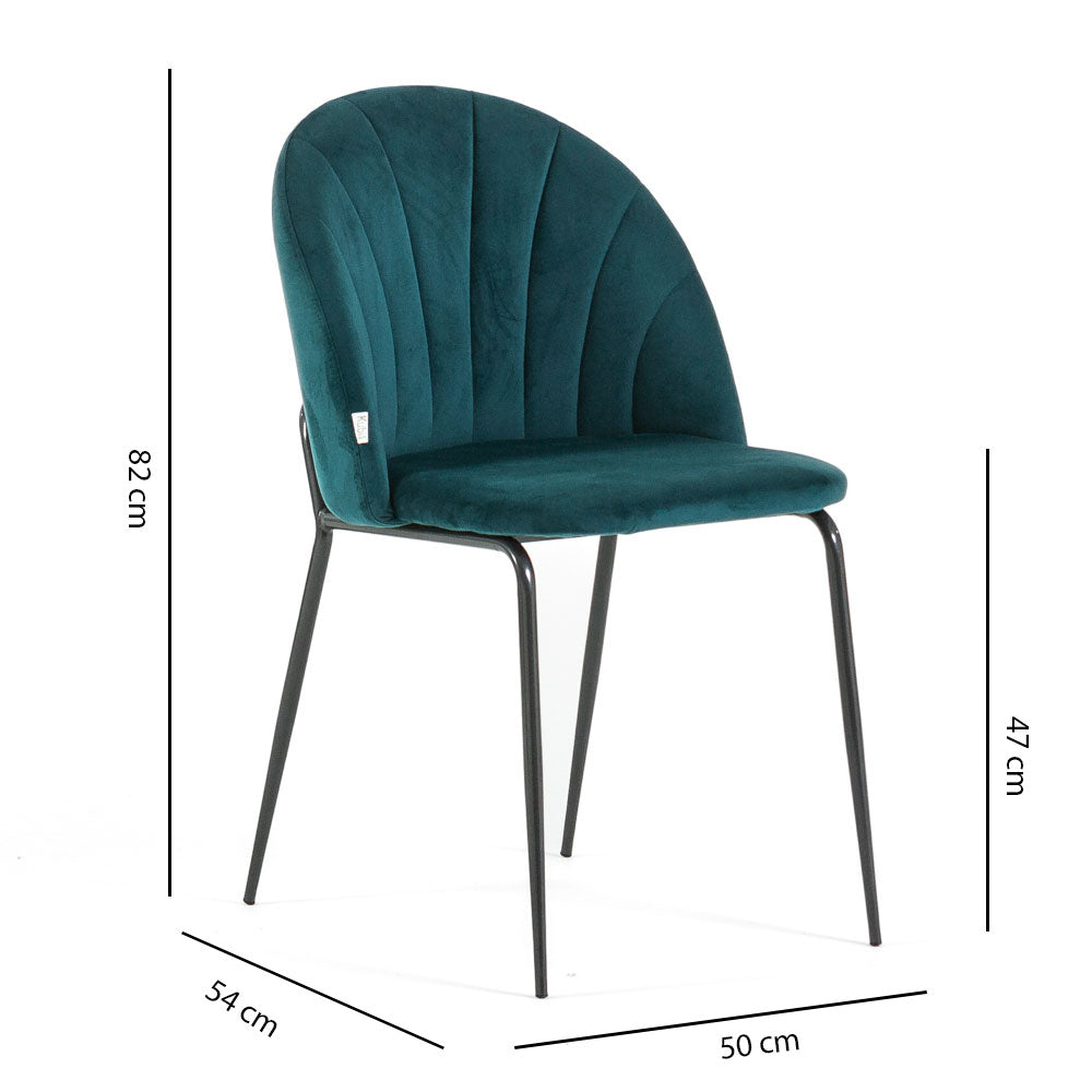 Sonia – sedia in velluto con schienale interno trapuntato