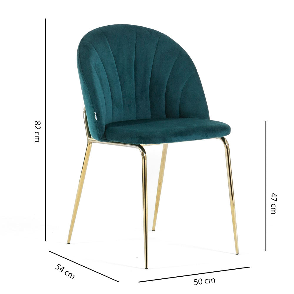 Sonia – sedia in velluto con schienale interno trapuntato