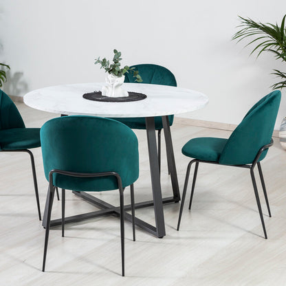 Sonia – sedia in velluto con schienale interno trapuntato
