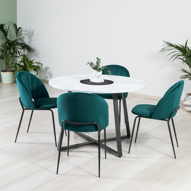 Sonia – sedia in velluto con schienale interno trapuntato
