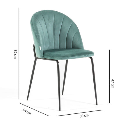Sonia – sedia in velluto con schienale interno trapuntato