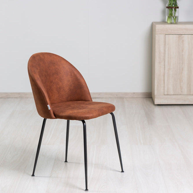 Sara – sedia in ecopelle con gambe in metallo