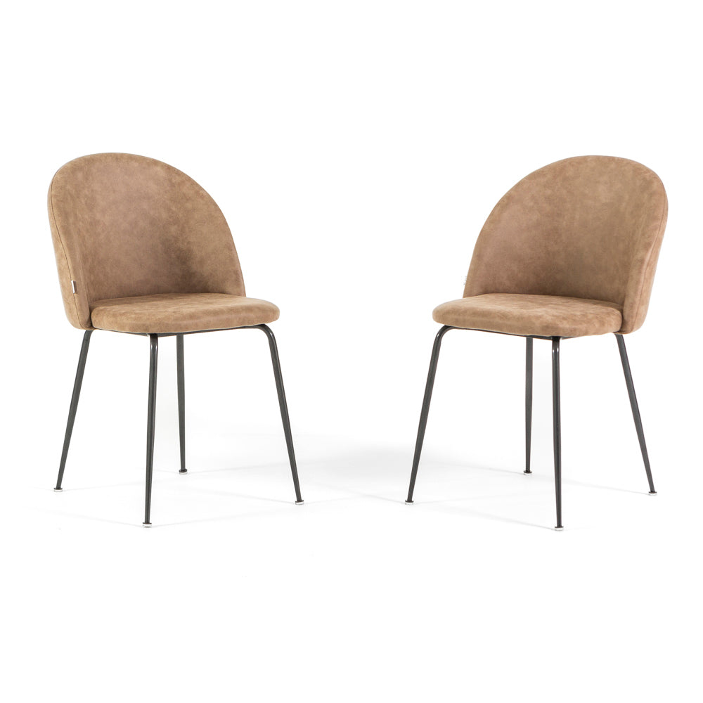 Sara – sedia in ecopelle con gambe in metallo, colore ginger, gambe grigio scuro