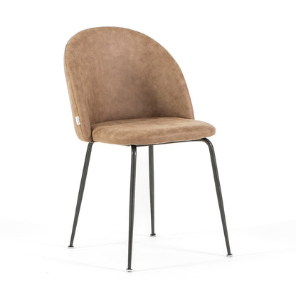Sara – sedia in ecopelle con gambe in metallo, colore ginger, gambe grigio scuro