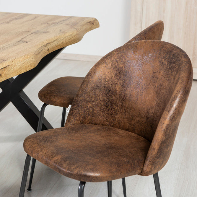 Sara – sedia in ecopelle con gambe in metallo