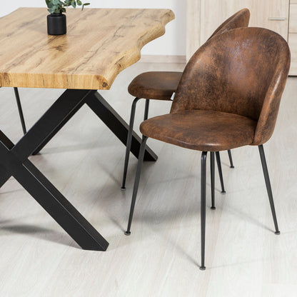 Sara – sedia in ecopelle con gambe in metallo