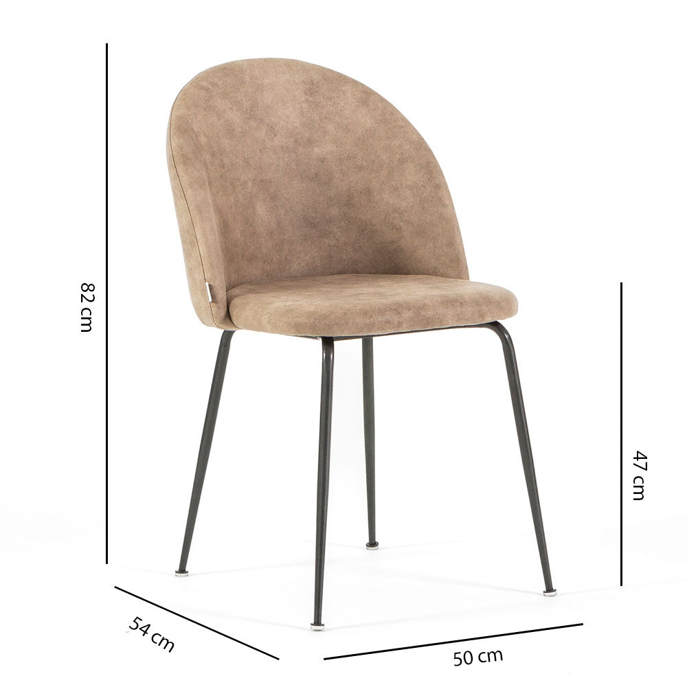 Sara – sedia in ecopelle con gambe in metallo