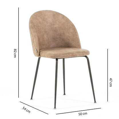 Sara – sedia in ecopelle con gambe in metallo