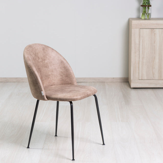 Sara – sedia in ecopelle con gambe in metallo