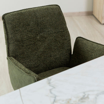 Evelyn – Poltroncina in doppio tessuto con gambe in metallo