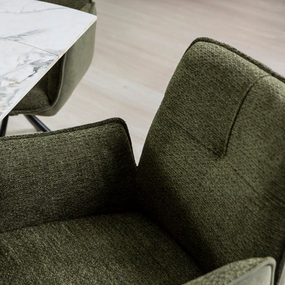 Evelyn – Poltroncina in doppio tessuto con gambe in metallo