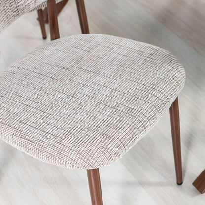 Moira – sedia in tessuto mélange con metallo effetto legno