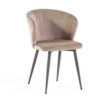 Clarissa – sedia ergonomica in velluto con gambe in metallo